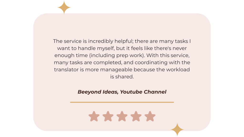 Happy client review of The Milk & Honey executive virtual assistant